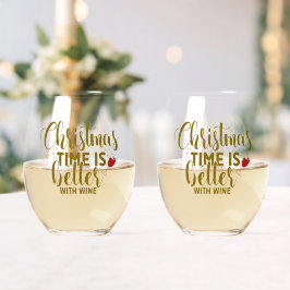 Weihnachtszeit ist besser mit Wein Weinglas Ohne Stiel