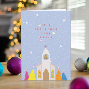 Weihnachtszeit Kirche Weihnachtskarte Feiertagskarte