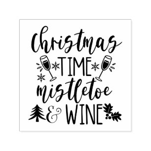Weihnachtszeit Mistletoe & Wine Self-Inking Briefm Permastempel