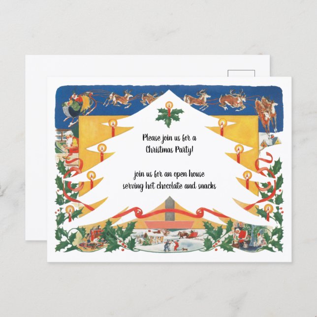 Weihnachtszeit mit dem Weihnachtsmann Postkarte (Vorne/Hinten)