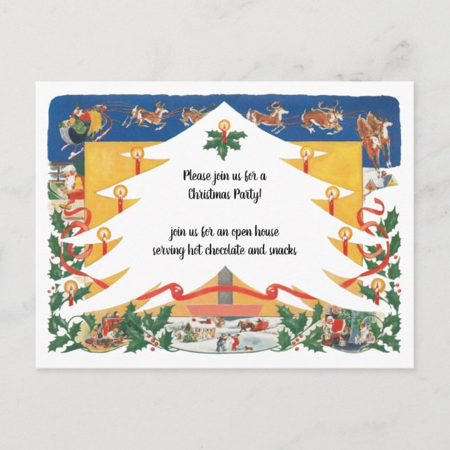 Weihnachtszeit mit dem Weihnachtsmann Postkarte (Vorderseite)