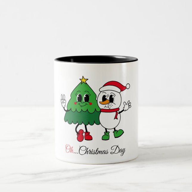 Weihnachtszeit mit unserer Weihnachtszeit-Tasse Zweifarbige Tasse (Mittel)