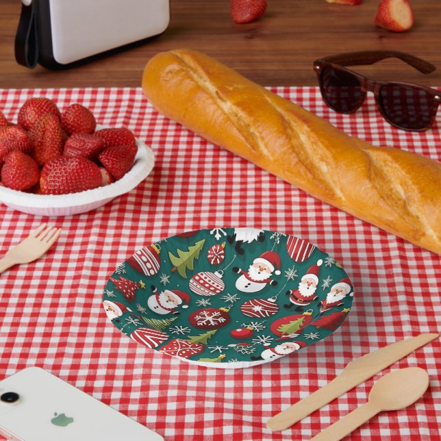 Weihnachtszeit Pappteller (Picknick)