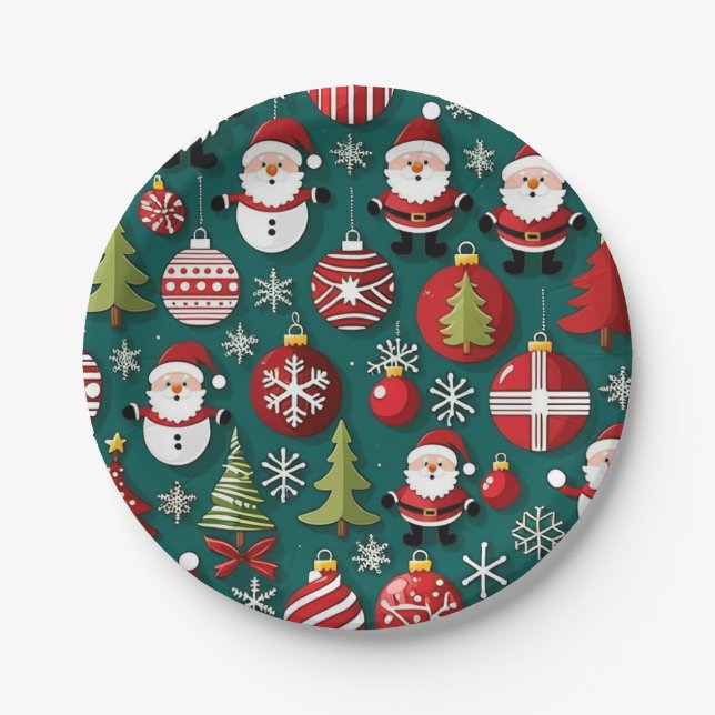 Weihnachtszeit Pappteller (Vorderseite)