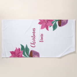 Weihnachtszeit Poinsettia im Blume Strandtuch