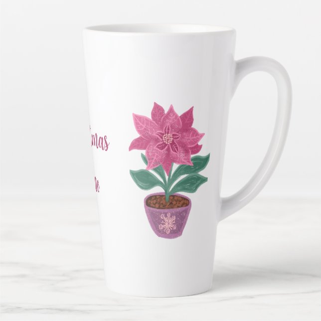 Weihnachtszeit Poinsettia in Blume Topf Tasse (Rechts)