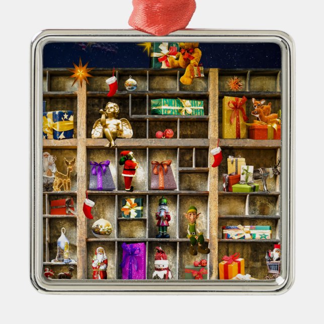 Weihnachtszeit Silbernes Ornament (Vorne)