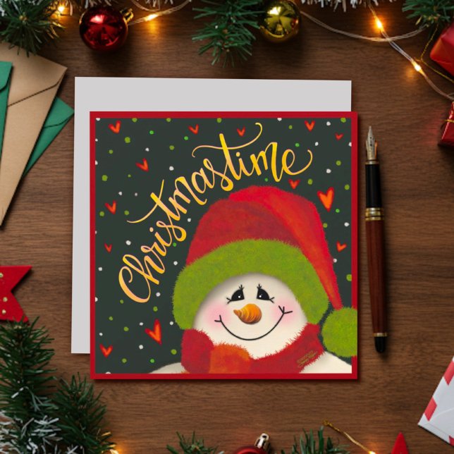 Weihnachtszeit Snowman Inspirivity Holiday Card Feiertagskarte (Von Creator hochgeladen)