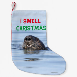 Weihnachtszeit-Strumpf mit Meeresotter Kleiner Weihnachtsstrumpf