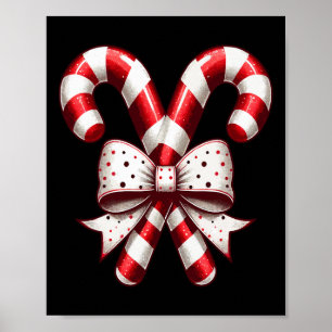 Weihnachtszeit Süße Candy Cane Retro Coquette Schl Poster