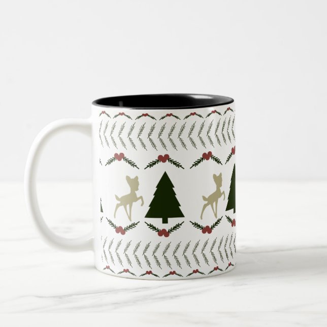 Weihnachtszeit-Tasse Zweifarbige Tasse (Links)