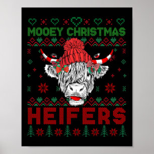 Weihnachtszeit Ugly Sweater Highland Kuh Liebe Er Poster