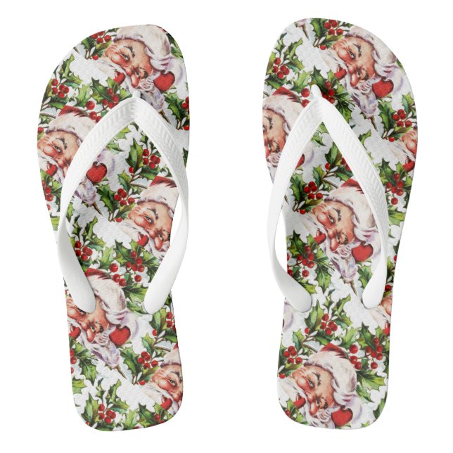 Weihnachtszeit Vintager Vater Weihnachten Flip Flops (Fußbett)