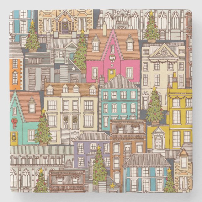 Weihnachtszeitenvielfalt Steinuntersetzer (Vorderseite)