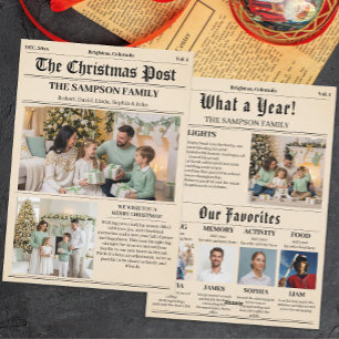 Weihnachtszeitung Foto Collage Feiertagskarte