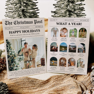Weihnachtszeitung Jahresrückblick Familienfoto Feiertagskarte