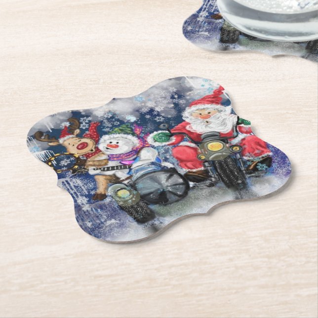 Weihnachtszeitung Untersetzer Glücklich Weihnachts (angewinkelt)