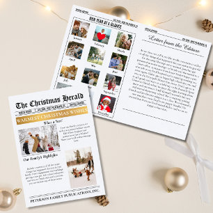 Weihnachtszeitungs-Mehrfachfoto Jahresrückblick Feiertagskarte