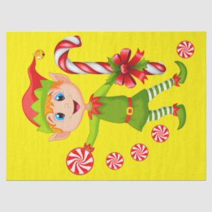 Weihnachtszettel Elf Peppermint Seidenpapier