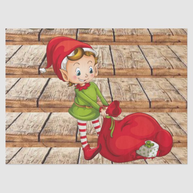 Weihnachtszettel, Elf Seidenpapier (Vorderseite)