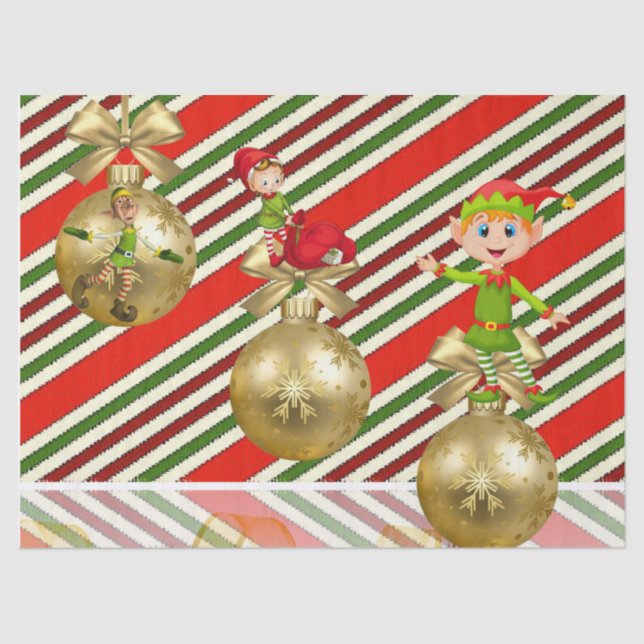 Weihnachtszettel, Elf Seidenpapier (Vorderseite)