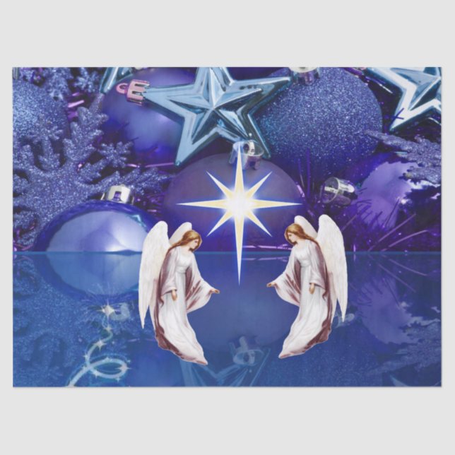 Weihnachtszettel, Engel Seidenpapier (Vorderseite)