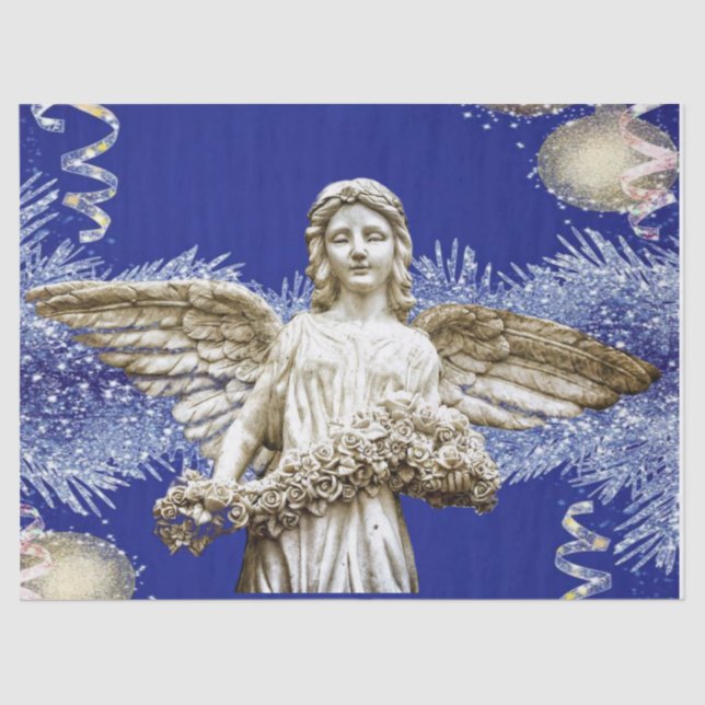 Weihnachtszettel, Engel Seidenpapier (Vorderseite)