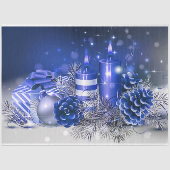 Weihnachtszettel/Kerzen Seidenpapier (Vorderseite)