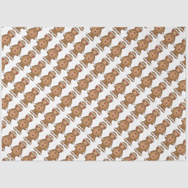 Weihnachtszettel/Lebkuchen Mann Seidenpapier (Vorderseite)