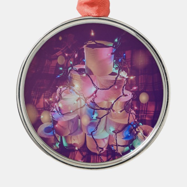 Weihnachtszettel Ornament Aus Metall (Vorne)