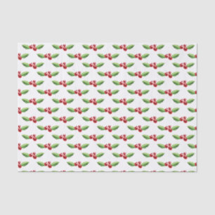 Weihnachtszettel Rot und Grün Holly Seidenpapier
