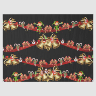 Weihnachtszettel Santa Snowman Elf Seidenpapier