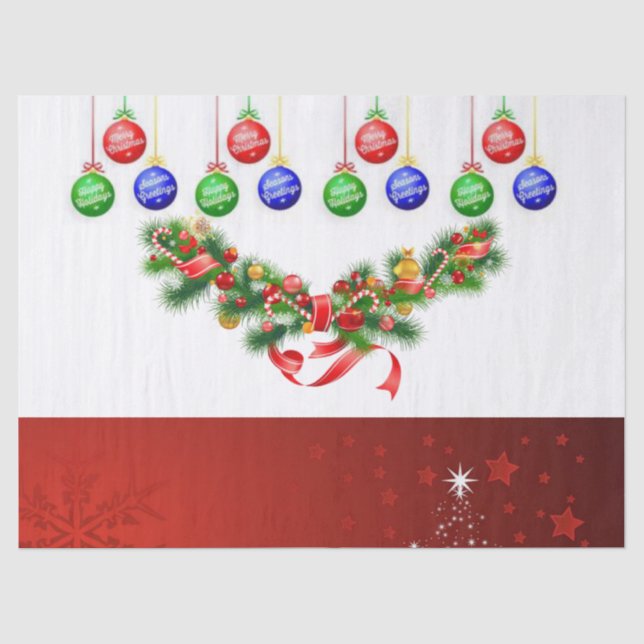 Weihnachtszettel Seidenpapier (Vorderseite)