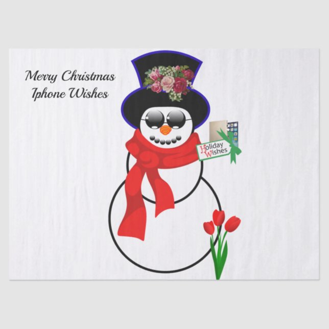 Weihnachtszettel, Snowman Iphone 11pro Seidenpapier (Vorderseite)