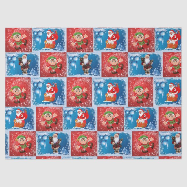 Weihnachtszettel, Weihnachten, Elf Seidenpapier (Vorderseite)