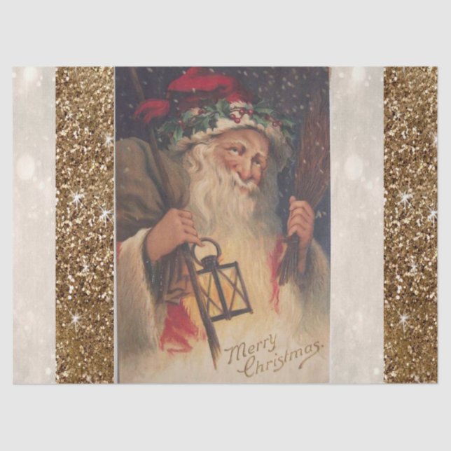 Weihnachtszettel, Weihnachten Vintag Seidenpapier (Vorderseite)