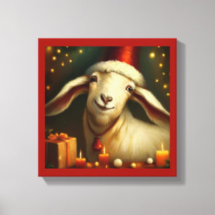 Weihnachtsziege 3 leinwanddruck