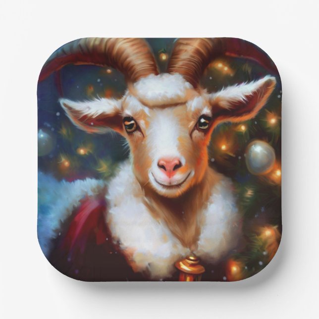 Weihnachtsziege 4 pappteller (Vorderseite)