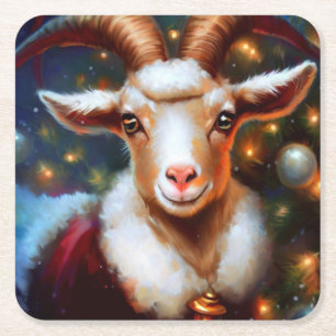 Weihnachtsziege 4 rechteckiger pappuntersetzer