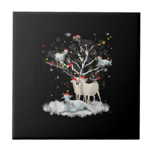 Weihnachtsziege auf Baum Funny Santa Goat Lover Ge Fliese