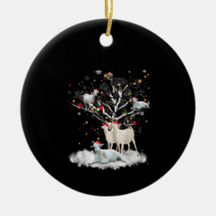 Weihnachtsziege auf Baum Funny Santa Goat Lover Ge Keramik Ornament