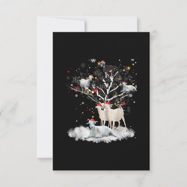 Weihnachtsziege auf Baum Funny Santa Goat Lover Ge RSVP Karte (Vorderseite)