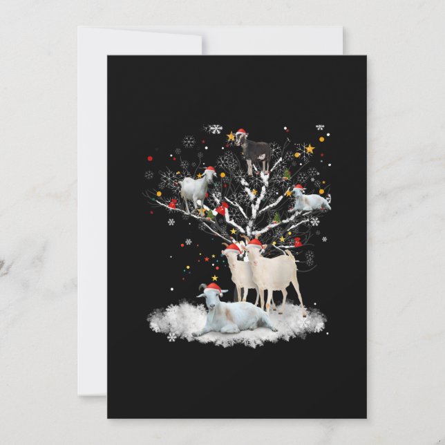 Weihnachtsziege auf Baum Funny Santa Goat Lover Ge Save The Date (Vorderseite)