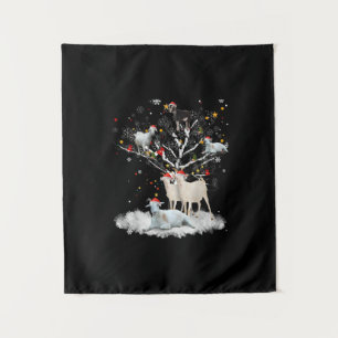 Weihnachtsziege auf Baum Funny Santa Goat Lover Ge Wandteppich