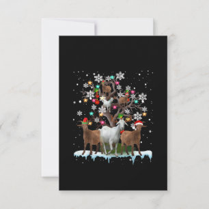 Weihnachtsziege auf Baum Santa Goat Lover Dankeskarte