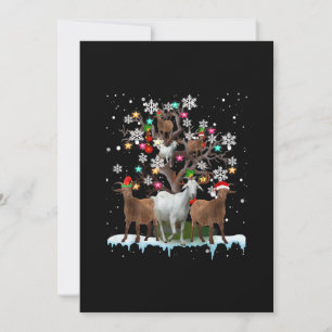 Weihnachtsziege auf Baum Santa Goat Lover Feiertagskarte