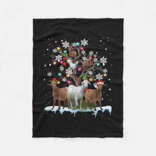 Weihnachtsziege auf Baum Santa Goat Lover Fleecedecke