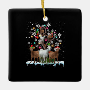 Weihnachtsziege auf Baum Santa Goat Lover Keramikornament