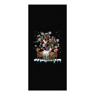Weihnachtsziege auf dem Baum Santa Goat Lover Werbekarte