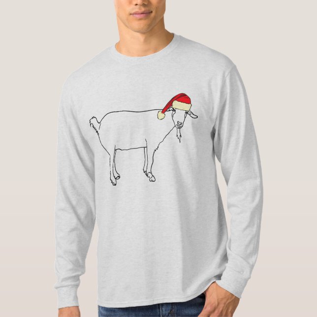 Weihnachtsziege Funny Santa Animal Festivals Spaß T-Shirt (Vorderseite)